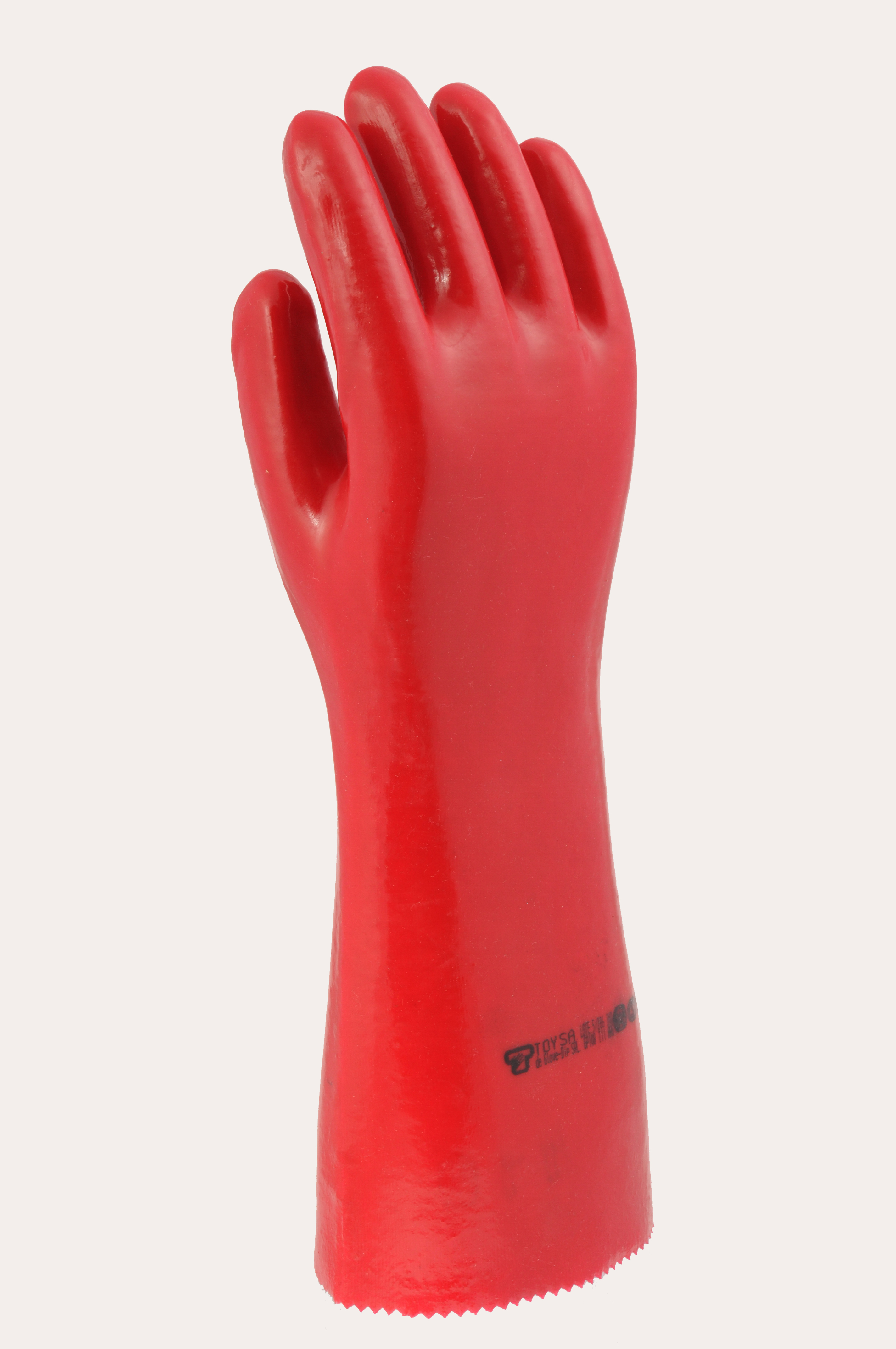 GUANTE PVC LARGO LIVIANO 40CM ROJO
