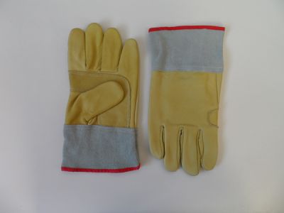 GUANTE AMERICANO CUERO VAQUETA AMARILLA SELLO "S"